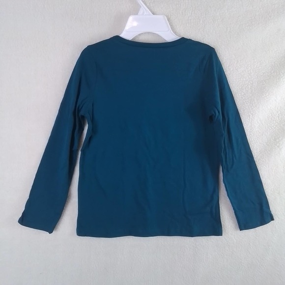 Carter's Kid Long Sleeve Cotton T-Shirt Girl's Size 10 Teal w/ Diversity Theme - Picture 2 of 11